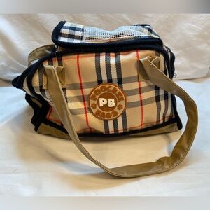 PB Poochie Bag‎ Carrier for your plush dog. Burberry vibes.